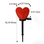 Heart-Shaped Solar LED Outdoor Light - Waterproof Modern