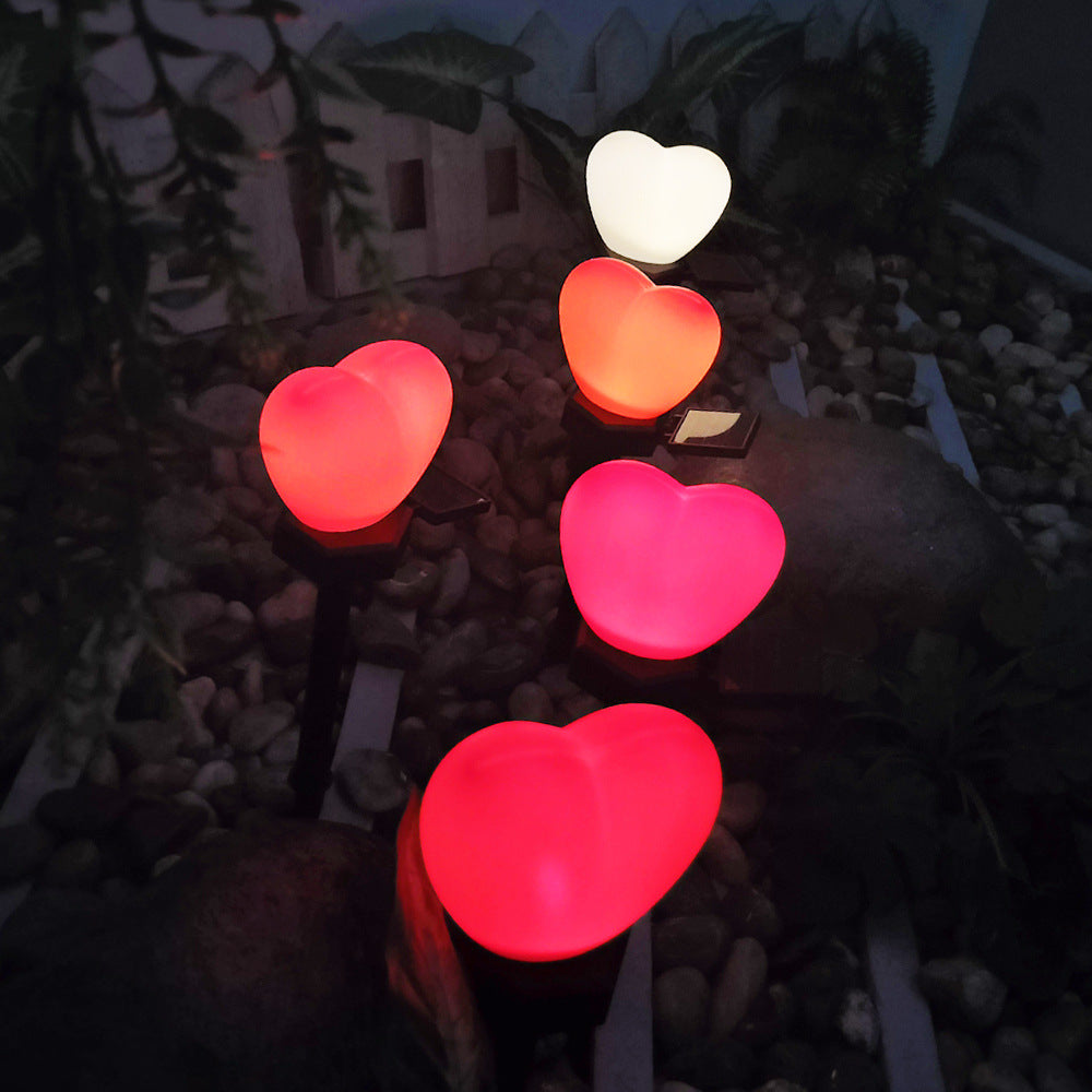 Heart-Shaped Solar LED Outdoor Light - Waterproof Modern