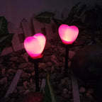 Heart-Shaped Solar LED Outdoor Light - Waterproof Modern