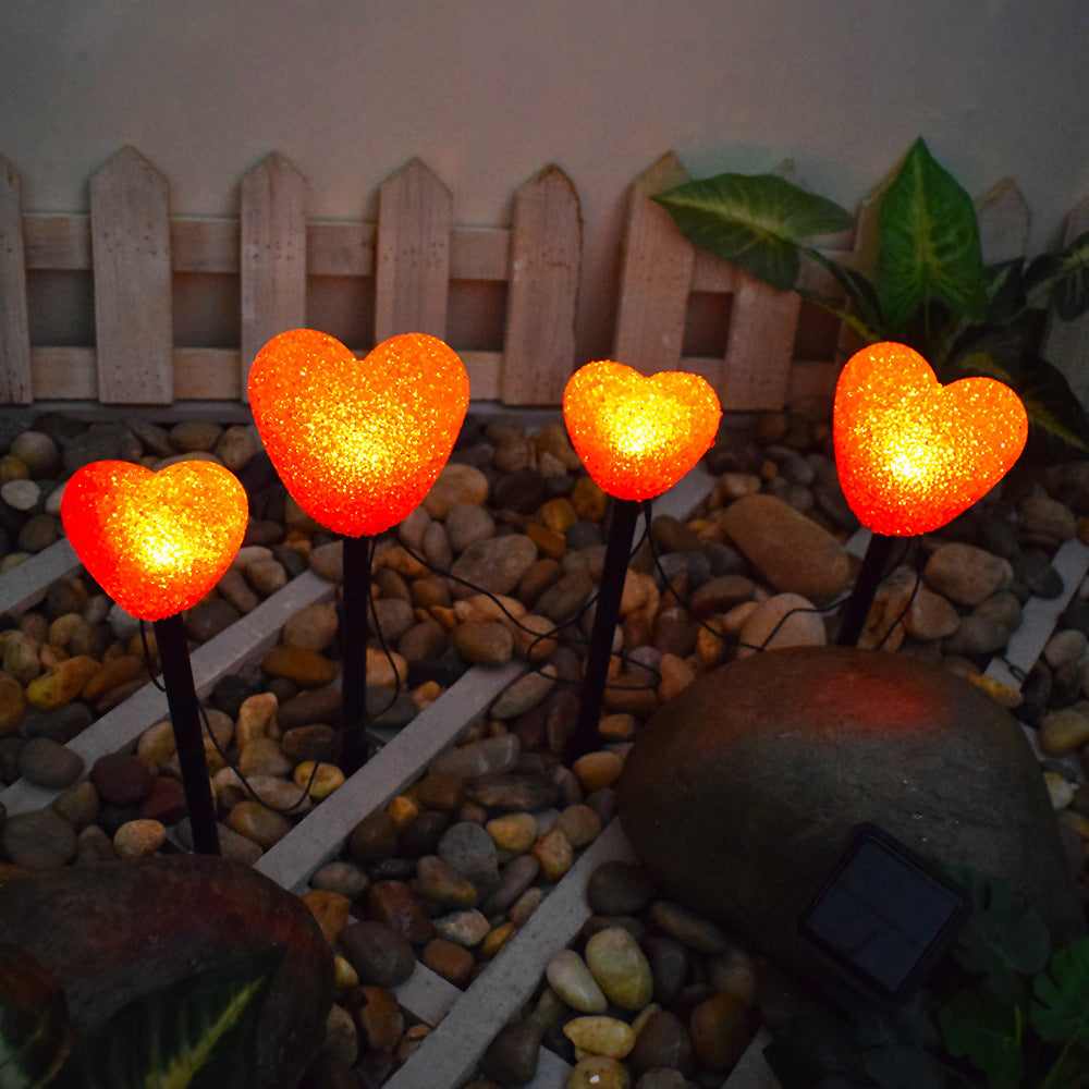 Heart-Shaped Solar LED Outdoor Light - Waterproof Modern