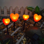 Heart-Shaped Solar LED Outdoor Light - Waterproof Modern