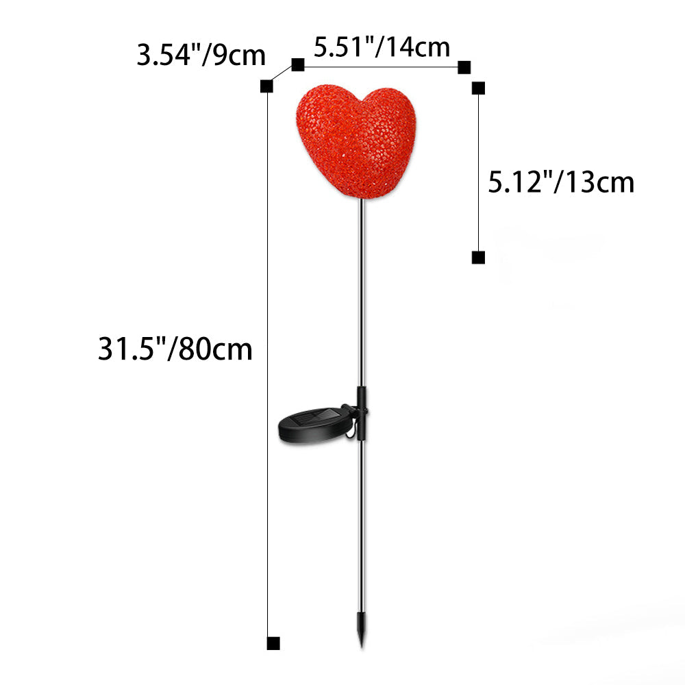 Heart-Shaped Solar LED Outdoor Light - Waterproof Modern