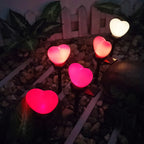 Heart-Shaped Solar LED Outdoor Light - Waterproof Modern