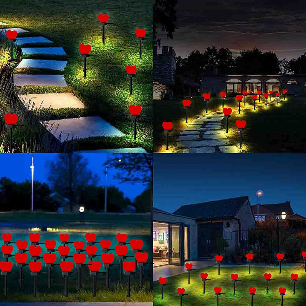 Heart-Shaped Solar LED Outdoor Light - Waterproof Modern