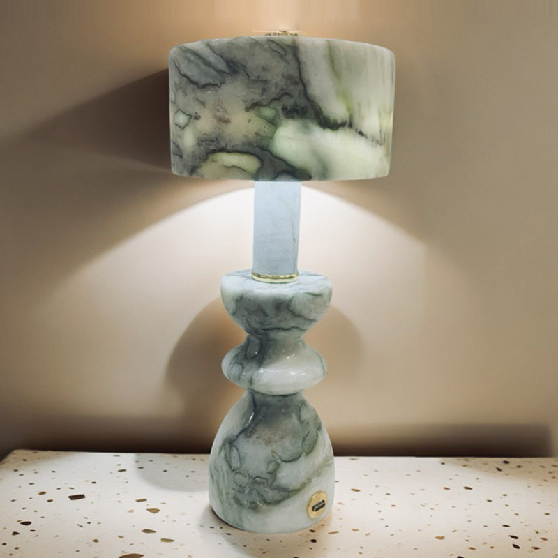 Premium Minimalist Aluminum and Marble LED USB Table Lamp