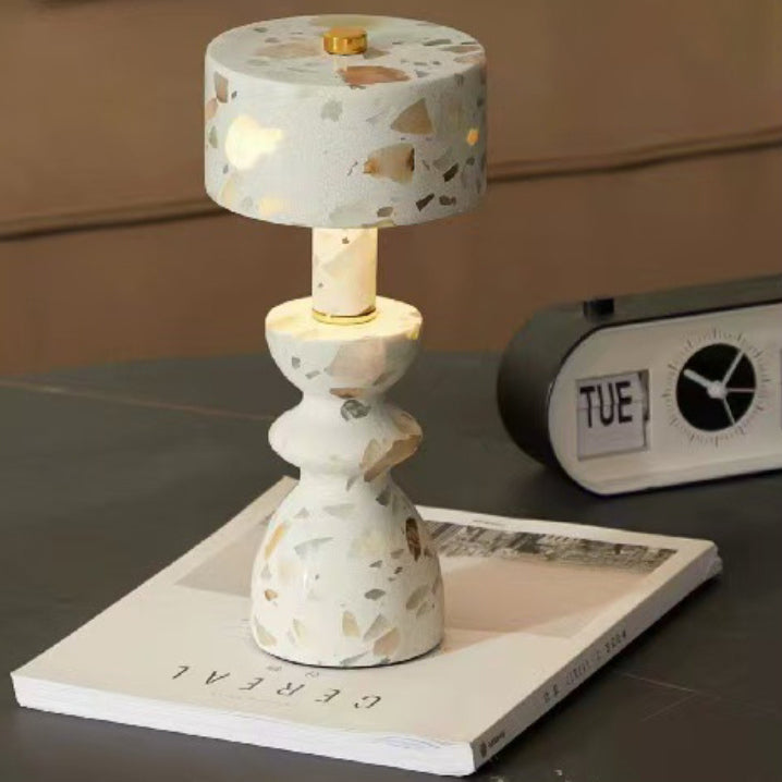 Premium Minimalist Aluminum and Marble LED USB Table Lamp