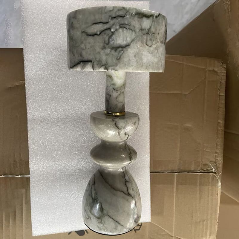 Premium Minimalist Aluminum and Marble LED USB Table Lamp