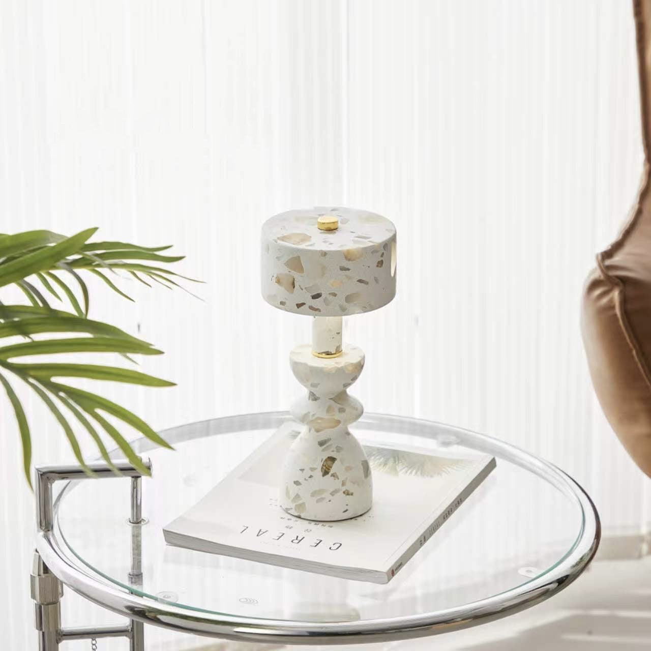 Premium Minimalist Aluminum and Marble LED USB Table Lamp