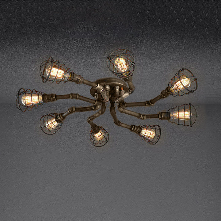 Industrial Round Iron Flush Mount