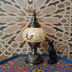 Premium Tiffany Oval Glass 1-Light Table Lamp for Living Room