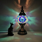 Premium Tiffany Oval Glass 1-Light Table Lamp for Living Room