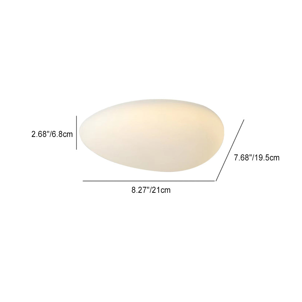 Nordic Minimalist LED Flush Mount Ceiling Light with Cobblestone Lampshade