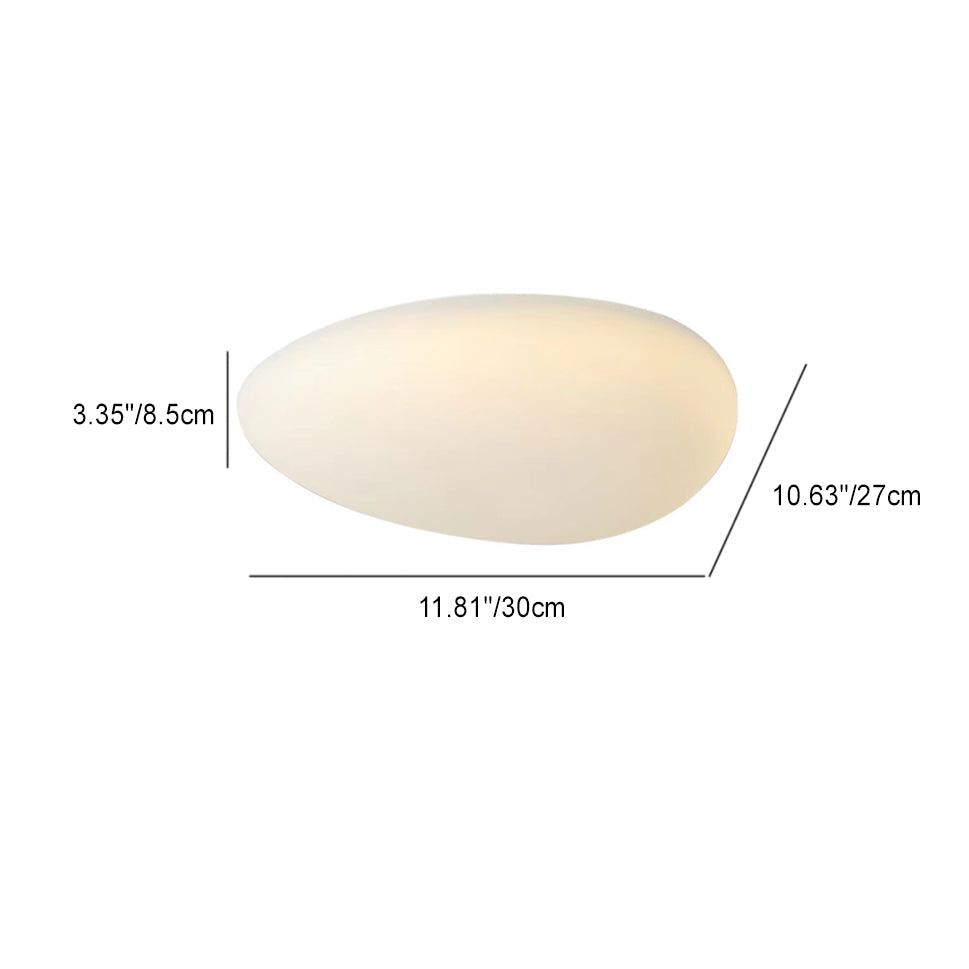 Nordic Minimalist LED Flush Mount Ceiling Light with Cobblestone Lampshade
