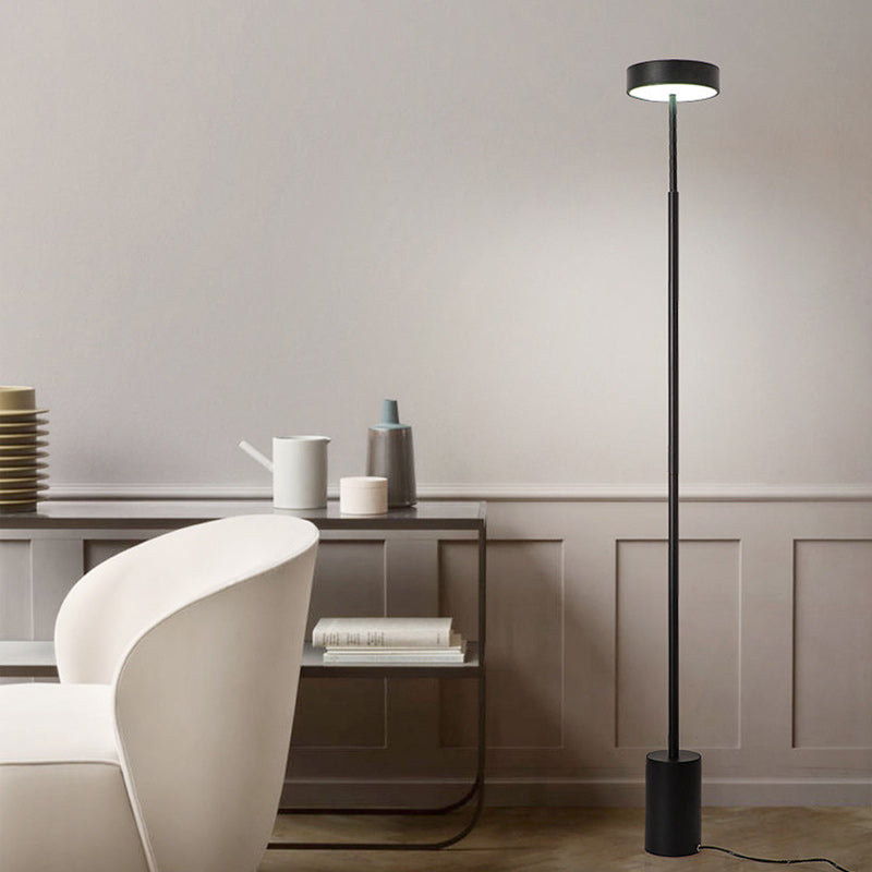Scandinavian Round Iron LED Floor Lamp for Bedroom