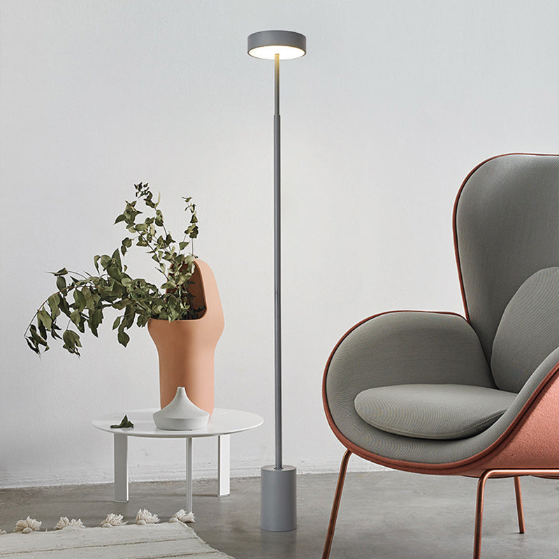Scandinavian Round Iron LED Floor Lamp for Bedroom