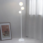Modern Round Acrylic and Iron 3-Light Floor Lamp for Bedroom