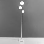 Modern Round Acrylic and Iron 3-Light Floor Lamp for Bedroom