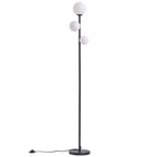Modern Round Acrylic and Iron 3-Light Floor Lamp for Bedroom