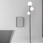 Modern Round Acrylic and Iron 3-Light Floor Lamp for Bedroom