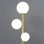 Modern Round Acrylic and Iron 3-Light Floor Lamp for Bedroom
