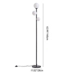 Modern Round Acrylic and Iron 3-Light Floor Lamp for Bedroom