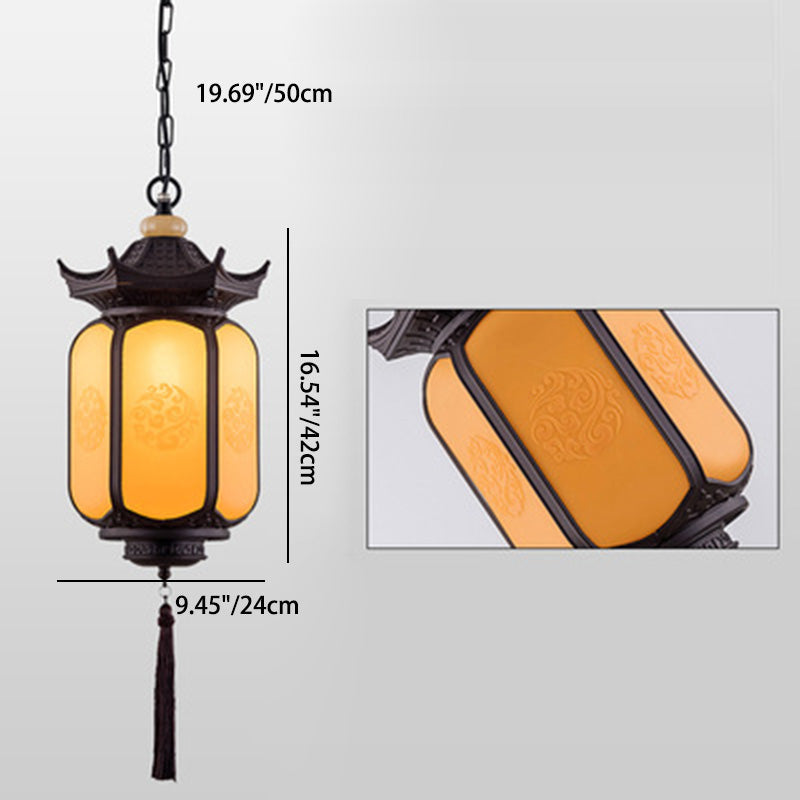 Premium Waterproof Hexagonal Chinese Lantern Pendant Light