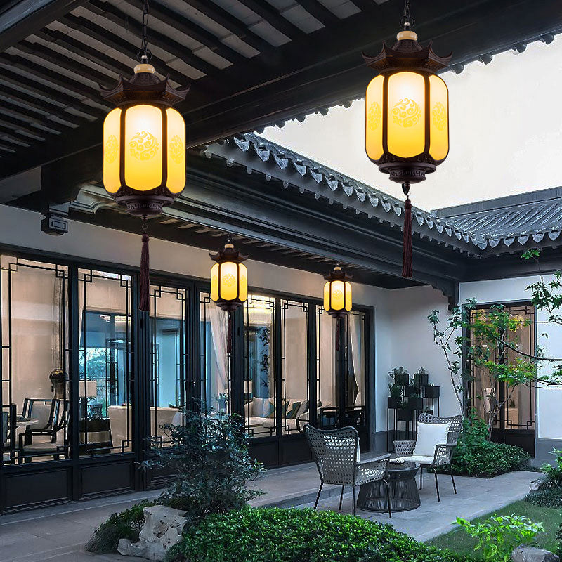 Premium Waterproof Hexagonal Chinese Lantern Pendant Light