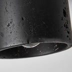 Japanese-Inspired Black Travertine 1-Light Semi-Flush Mount Ceiling Light for Hallway