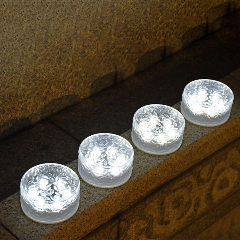 Premium Solar LED Round Ice Brick Acrylic Outdoor Light