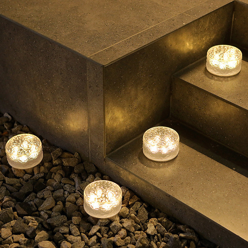 Premium Solar LED Round Ice Brick Acrylic Outdoor Light