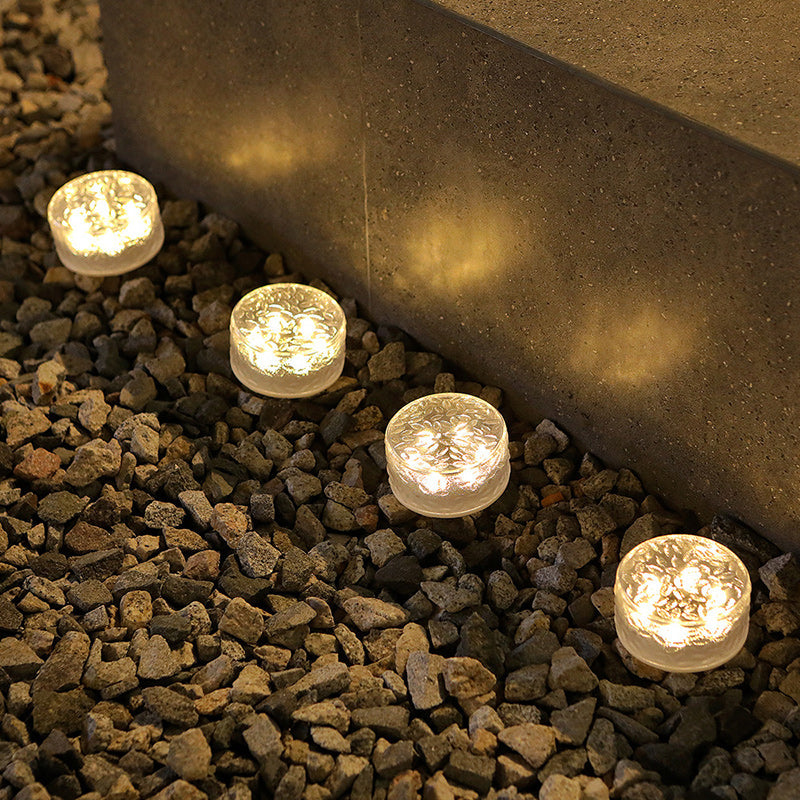 Premium Solar LED Round Ice Brick Acrylic Outdoor Light