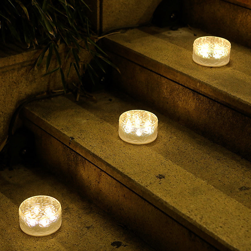Premium Solar LED Round Ice Brick Acrylic Outdoor Light