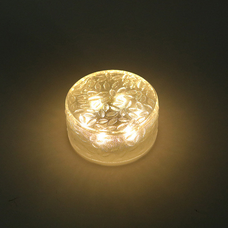 Premium Solar LED Round Ice Brick Acrylic Outdoor Light