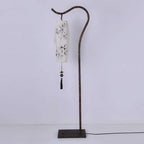 Premium Bamboo Patterned Floor Lamp - Traditional Chinese Lantern Design, 1-Light Iron Stand for Living Room