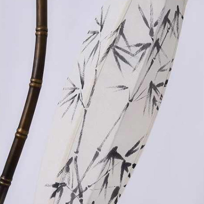 Premium Bamboo Patterned Floor Lamp - Traditional Chinese Lantern Design, 1-Light Iron Stand for Living Room