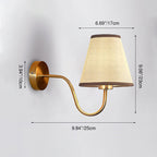 Nordic Round Curved Iron Wall Sconce with Fabric Shade