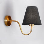 Nordic Round Curved Iron Wall Sconce with Fabric Shade
