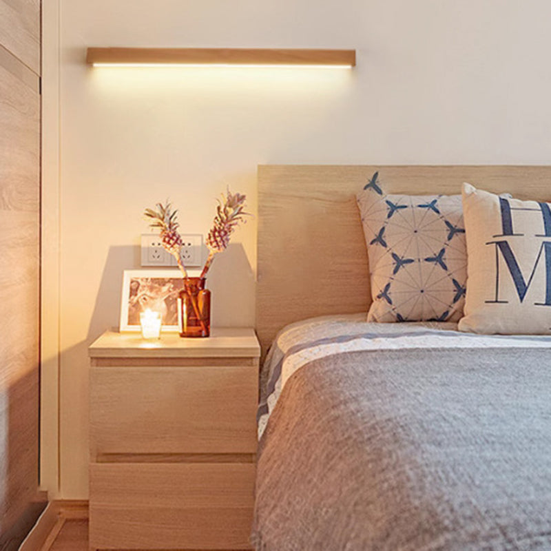 Japanese Solid Wood LED Wall Sconce
