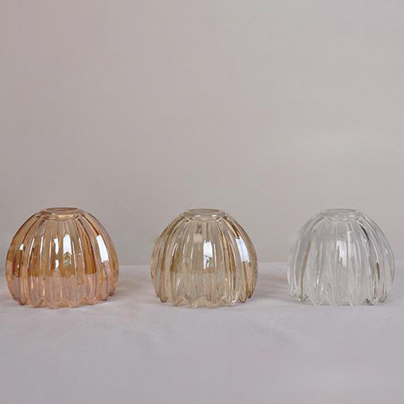 Nordic Round Glass Pendant Light with Brass Accent - 1-Light for Living Room