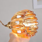 Nordic Round Glass Pendant Light with Brass Accent - 1-Light for Living Room