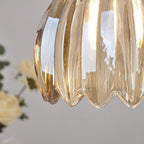 Nordic Round Glass Pendant Light with Brass Accent - 1-Light for Living Room