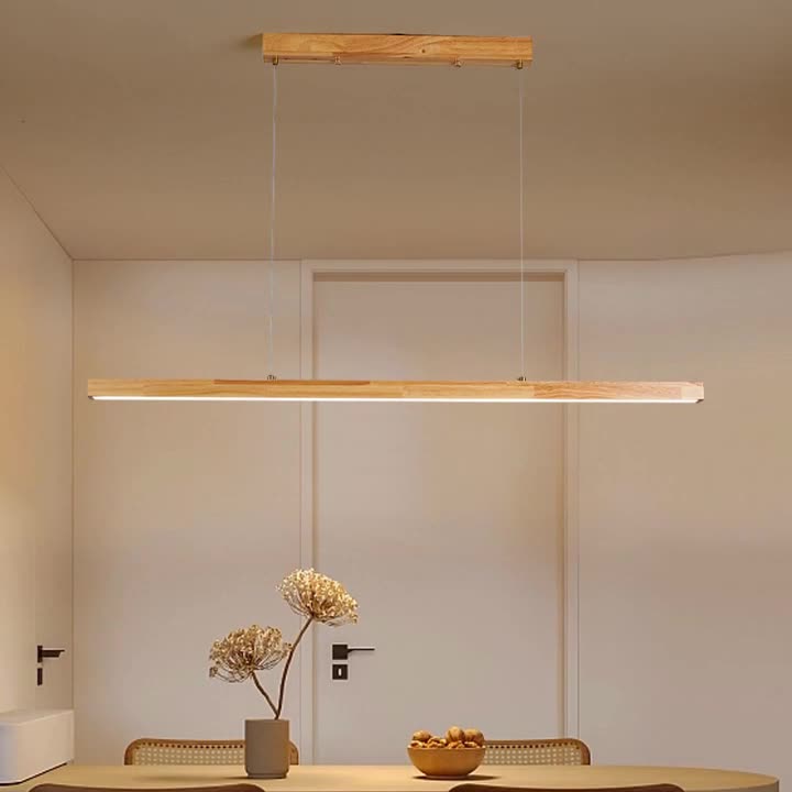 Premium Japanese Rectangular LED Island Chandelier for Dining Room