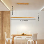 Premium Japanese Rectangular LED Island Chandelier for Dining Room