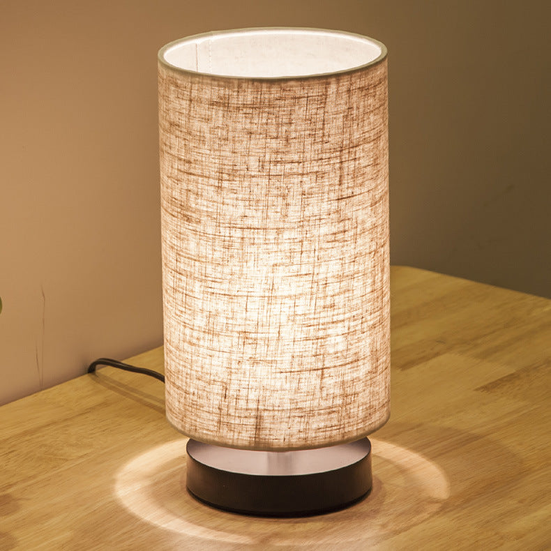 Premium Japanese Cylinder Iron Table Lamp - 1-Light Design for Living Room