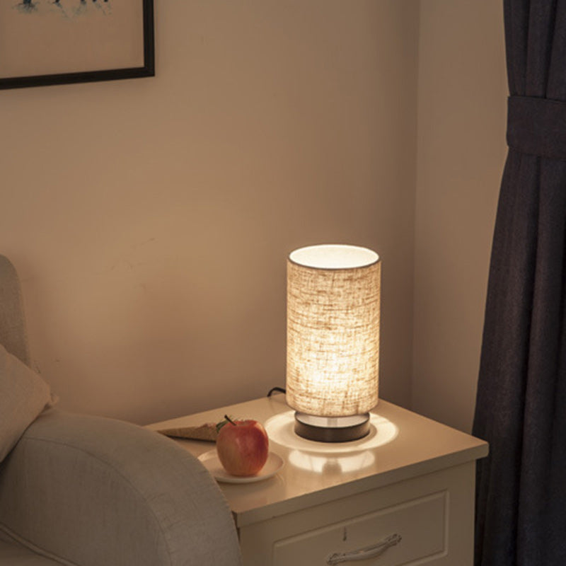 Premium Japanese Cylinder Iron Table Lamp - 1-Light Design for Living Room