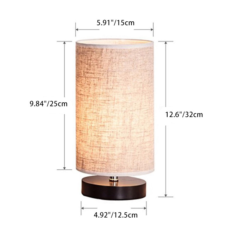 Premium Japanese Cylinder Iron Table Lamp - 1-Light Design for Living Room