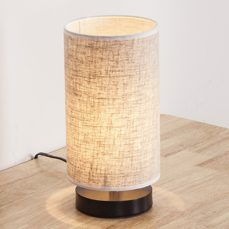 Premium Japanese Cylinder Iron Table Lamp - 1-Light Design for Living Room