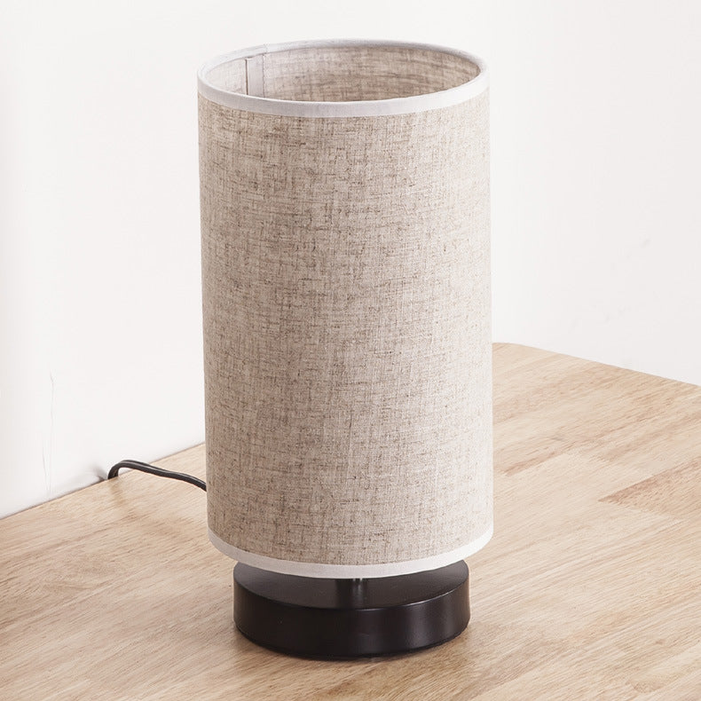 Premium Japanese Cylinder Iron Table Lamp - 1-Light Design for Living Room