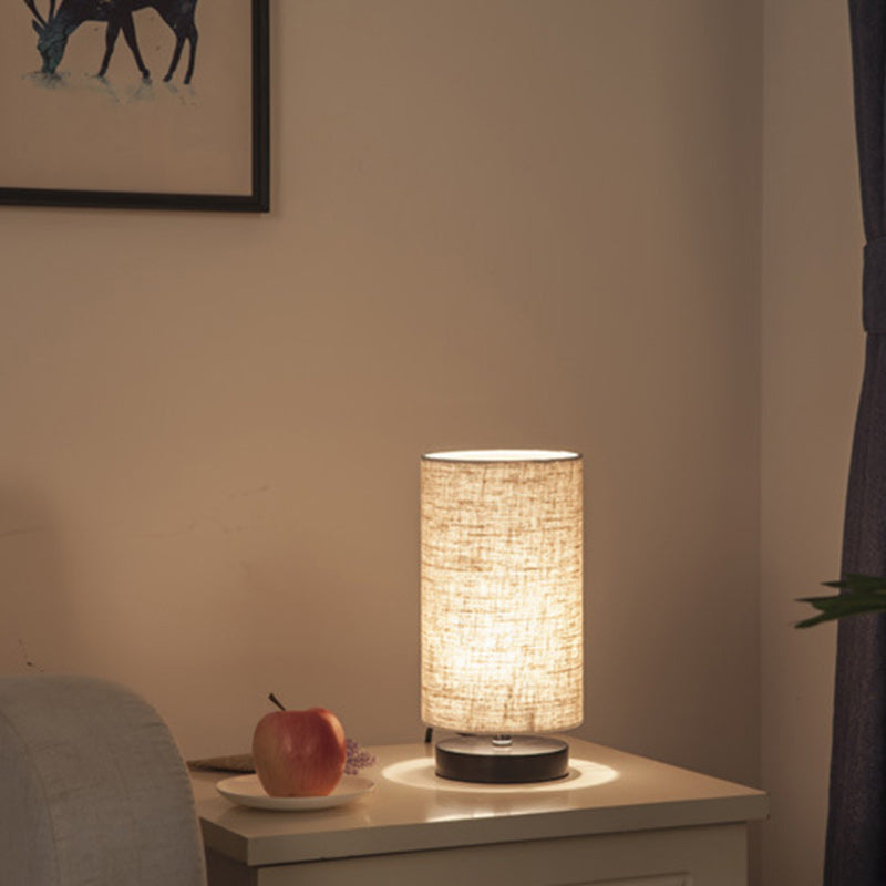 Premium Japanese Cylinder Iron Table Lamp - 1-Light Design for Living Room