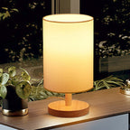 Premium Japanese Cylinder Wood Table Lamp - 1-Light Design for Living Room